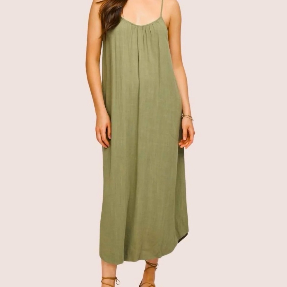Z-Supply Maxi Dress Green Moss Size M - Picture 4 of 15